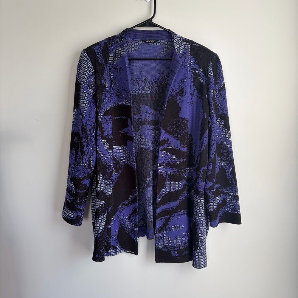 Misook Knit Open Front Longline Cardigan Sweater